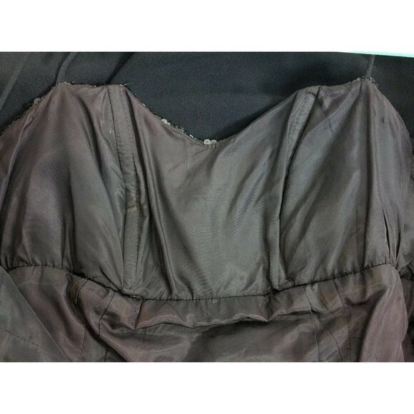 Vintage Jay Herbert Dress Size 12 Black Cocktail Party Dress Sweetheart Sequins - Picture 8 of 10